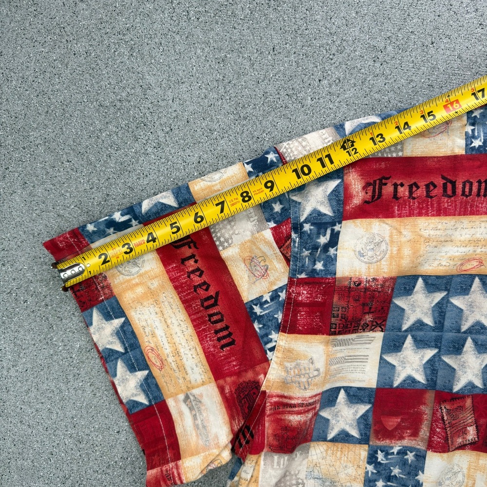 High Seas Trading Mens XXL Americana Freedom Patchwork Stars Stripes Shirt USA - Picture 9 of 9